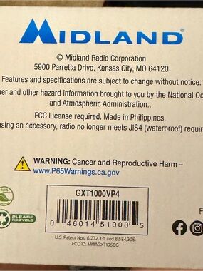 Midland GXT1000VP4 Two-Way Radio - White